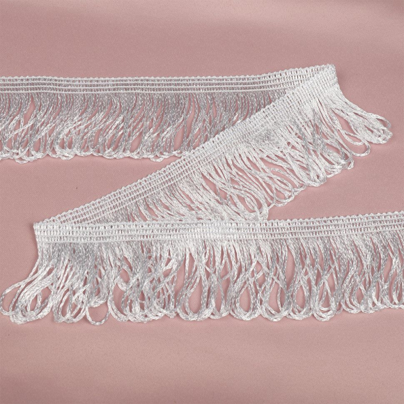 Бахрома для штор арт.0390-1070 цв.6341 шир.60мм цв.белый уп.10м