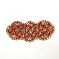 Украшение пришивное с бисерои и бусинами арт.TBY-YZ-2 цв. 1 красный