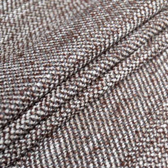 Ткань Букле 400 г/м? 40% акрил, 30% полиэстер, 20% хлопок, 10% шерсть шир.150 см арт.Р.31435.03 цв.03 коричневый рул.45м