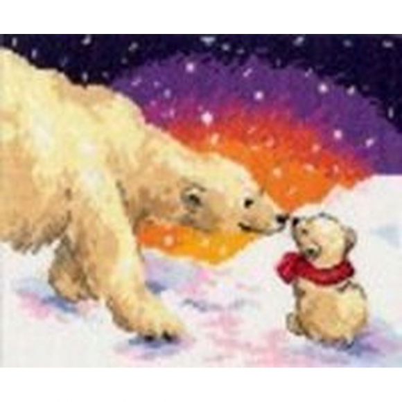 Набор для вышивания АЛИСА арт.0-26 Белые медведи 20х16 см