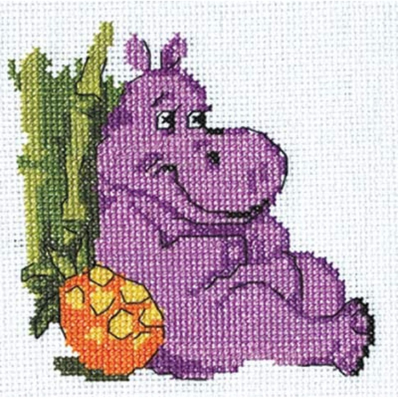 Набор для вышивания KLART арт. 6-071 Бегемотик 11х11 см