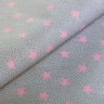 Ткань ранфорс Звездопад, арт.WH 2929-v02, 130г/м?,100% хлопок, шир.240см, цв.серый/розовый, уп.10м