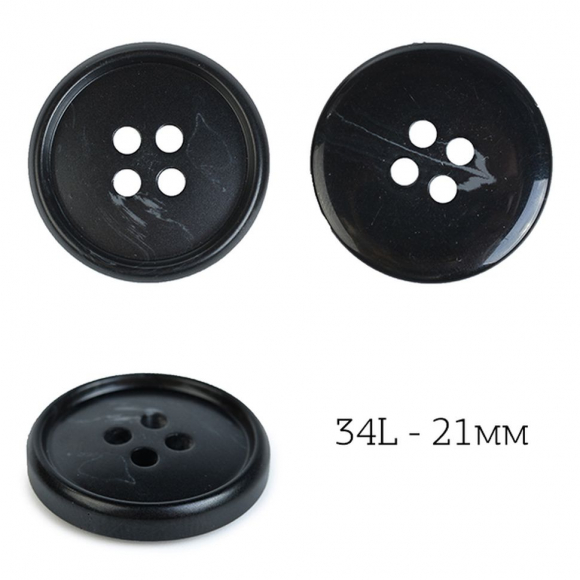 Пуговицы пластик TBY J.1853 цв.01 черный 34L-21,6мм, 4 прокола, 36 шт Пуговицы пластик TBY J.1853 цв.01 черный 34L-21,6мм, 4 прокола, 36 шт