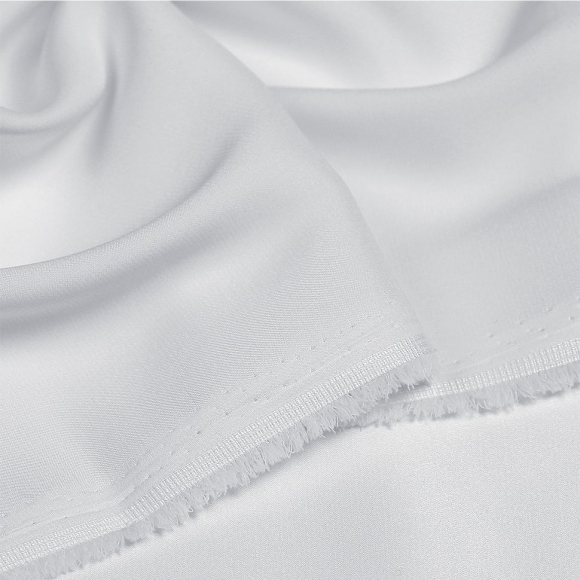 Ткань шелк Армани 90г/м? 97% ПЭ 3% Спандекс шир.150см арт.TBYArm-021 цв.21 отбеленный белый рул.25м