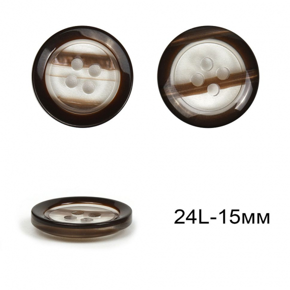 Пуговицы пластиковые C-NE181 цв.коричневый 24L-15мм, 4 прокола, 72шт Пуговицы пластиковые C-NE181 цв.коричневый 24L-15мм, 4 прокола, 72шт