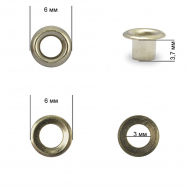 Люверсы сталь TBY.2552 №1,7 (? 3мм, h 3,7мм) цв. никель уп. 1000шт
