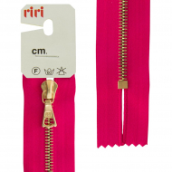 66025_Молния металл, Gold, неразъёмная, на атласной тесьме, 4 мм, 18 см, цвет 9407, малиновый