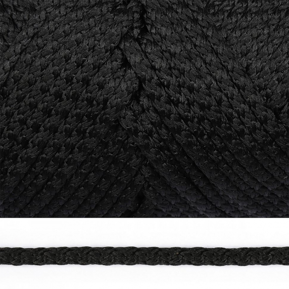 Шнур круглый полиэфир 05мм с наполнителем цв.черный уп.100м Шнур круглый полиэфир 05мм с наполнителем цв.черный уп.100м