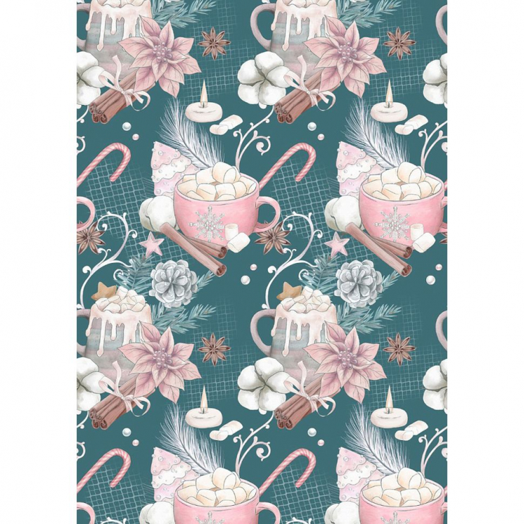 Ткань для пэчворка PEPPY Новогоднее Волшебство 135 г/м? 100% хлопок цв.НВ-04 т.зеленый уп.50х50 см