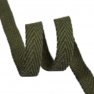 Тесьма киперная 10 мм хлопок 1,8г/см арт.08с-3495 цв.оливковый уп.50м