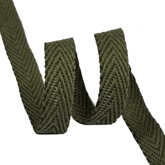 Тесьма киперная 10 мм хлопок 1,8г/см арт.08с-3495 цв.оливковый уп.50м