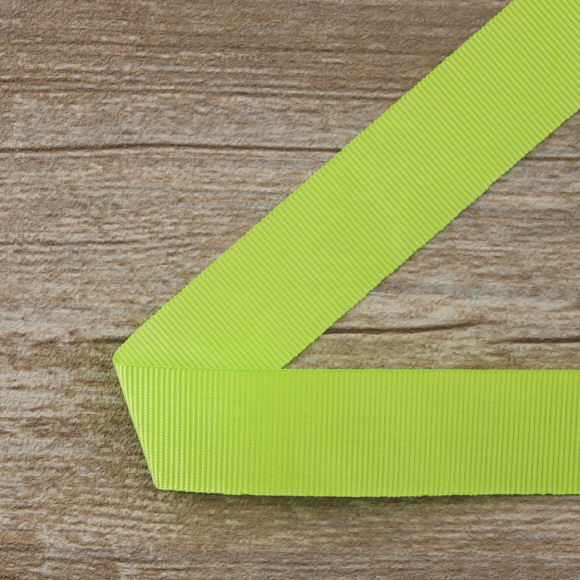 181884_Лента репсовая SAFISA, 25 мм, 25 м, цвет 73 желто-зеленый