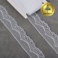 Кружево-трикотаж KRUZHEVO арт.TBY 1667 шир.30мм цв.01 белый, уп.27,4м