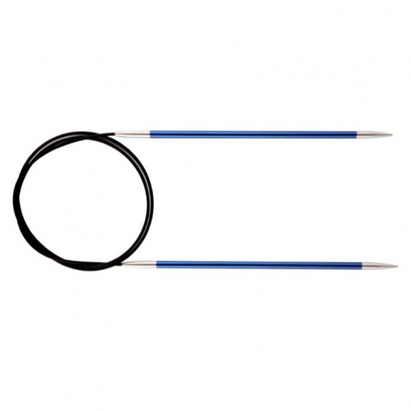 47209 Knit Pro Спицы круговые для вязания Zing 4мм/150см, алюминий, сапфир