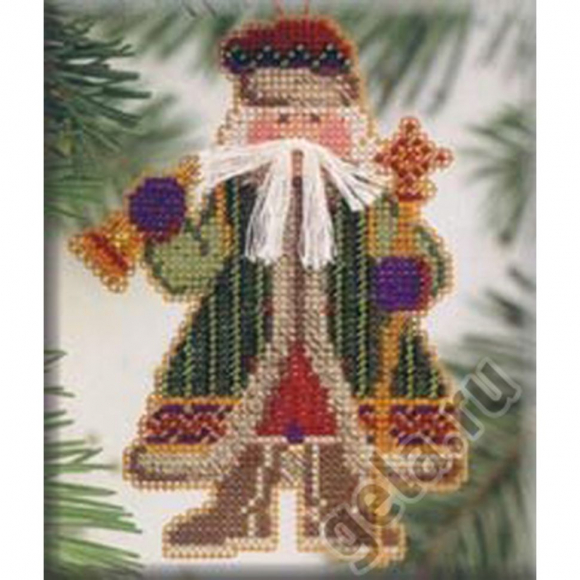 Набор для вышивания бисером "Санта с колокольчиком" Набор для вышивания бисером "Санта с колокольчиком"