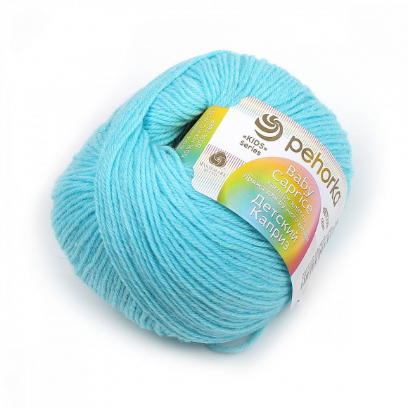 Пряжа для вязания ПЕХ Детский каприз (50% мериносовая шерсть, 50% фибра) 10х50г/225м цв.222 голубая бирюза