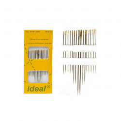 Иглы швейные ручные IDEAL арт.ID-007/ 300M (0340-0007) для шитья с позолоченным ушком уп.16 игл