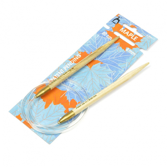 30417 PONY Спицы круговые для вязания 8,00 мм/ 80 см, клён