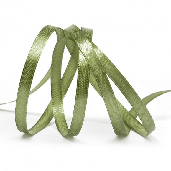 Лента атласная 6мм цв.3149 оливковый IDEAL уп.27,4 м