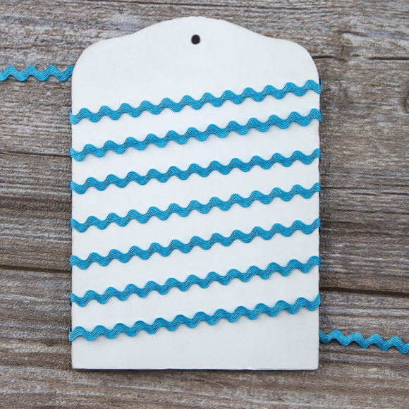 Тесьма PEGA тип вьюнчик, бирюзовый, 6,4 мм