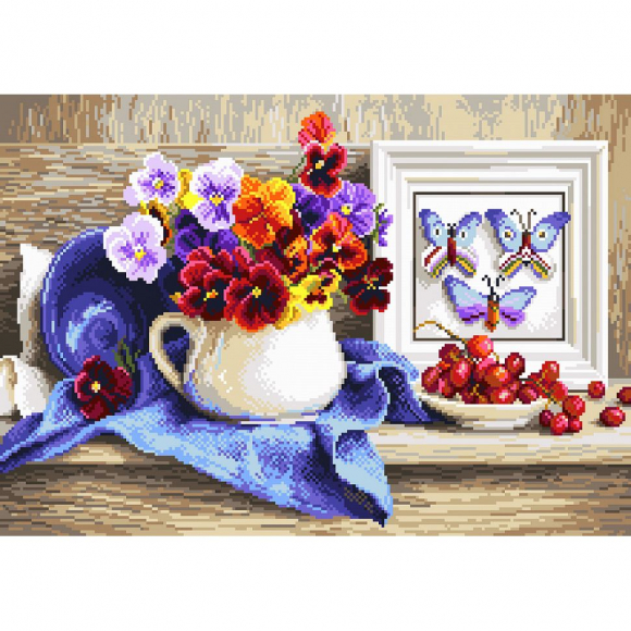 Рисунок на канве МАТРЕНИН ПОСАД арт.37х49 - 1935 Анютины глазки