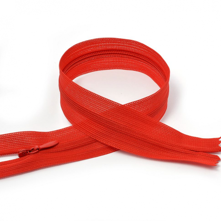 Молния MaxZipper пласт. потайная №3 60см н/р цв.F162 красный уп.50шт