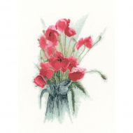 Набор для вышивания HERITAGE арт.JCJP1302E Маки в вазе 20,5х30 см