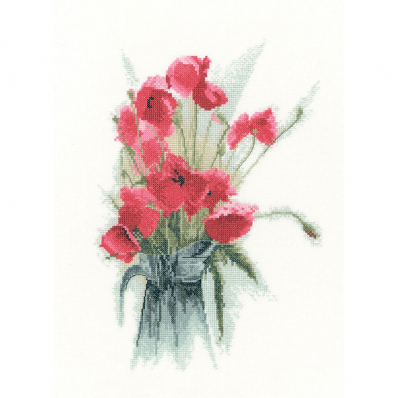 Набор для вышивания HERITAGE арт.JCJP1302E Маки в вазе 20,5х30 см