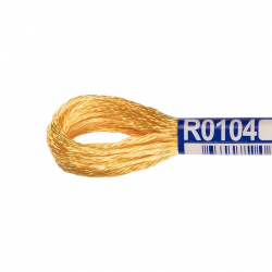Нитки для вышивания Gamma мулине 100% вискоза 12 x 8 м цв.R0104 желтый