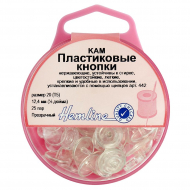 105676_Кнопки пластиковые, 12,4 мм, цвет прозрачный 105676_Кнопки пластиковые, 12,4 мм, цвет прозрачный