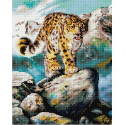 Набор Белоснежка для изготовления картин со стразами на подрамнике арт.БЛ.589-ST-S Ирбис 40х50см