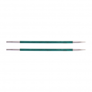 29273 Knit Pro Спицы съемные для вязания Royale 3,5мм для длины тросика 20см, ламинированная береза, аквамариновый, 2шт