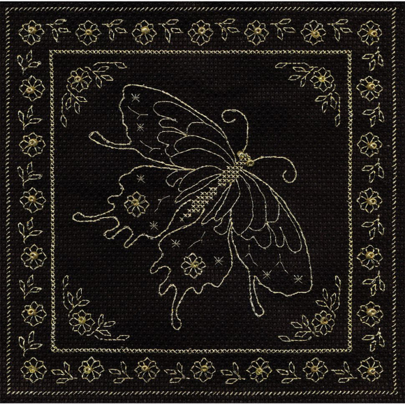 Набор для вышивания PANNA арт. O-0811 Золотая бабочка 18,5х18,5 см
