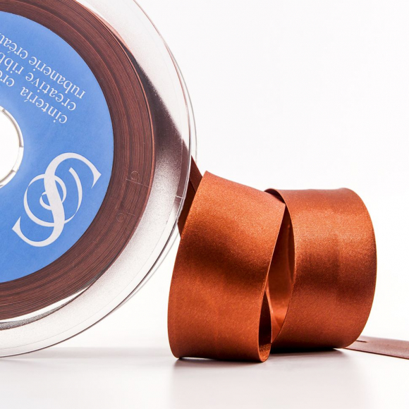 19861_Косая бейка атласная 30 мм, 25 м, цвет 86, корица