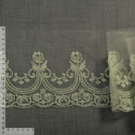 Кружево на сетке KRUZHEVO с кордом арт.TBY.63102-1 шир.165мм цв.016 оливковый уп.13,71м
