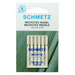 Иглы для бытовых швейных машин Schmetz микротекс (особо острые) 130/705H-M №110, уп.5 игл