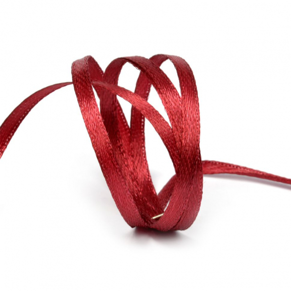 Лента атласная 3мм цв.3088 т.бордовый IDEAL уп.100 м