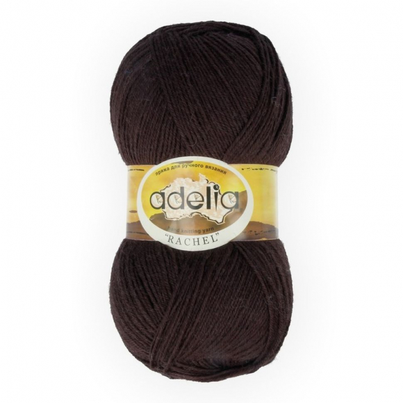 Пряжа ADELIA RACHEL (90% шерсть, 10% полиэстер) 5х100г/400м цв.13 коричневый