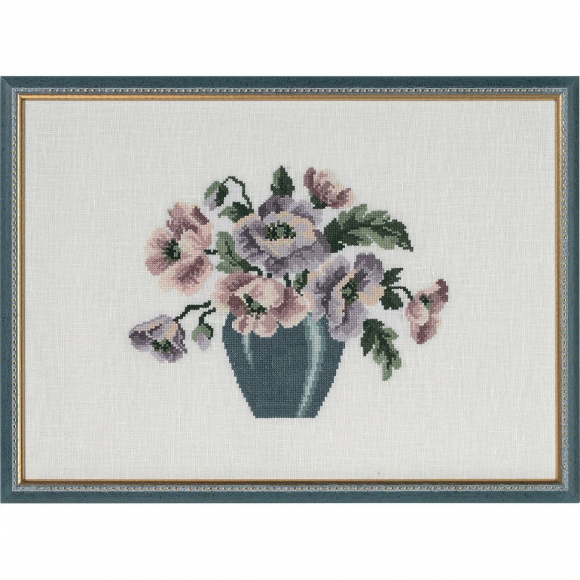 Набор для вышивания PERMIN арт.70-9584 Ваза с анемонами 38х27 см