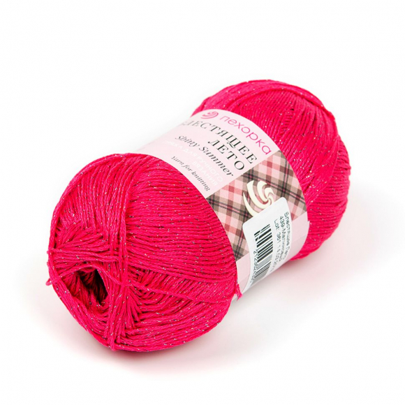 Пряжа для вязания ПЕХ Блестящее лето (95% мерсеризованный хлопок 5% метанит) 5х100г/380м цв.439 малиновый