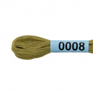 Нитки для вышивания Gamma мулине (0001-0206) 100% хлопок 24 x 8 м цв.0008 оливковый