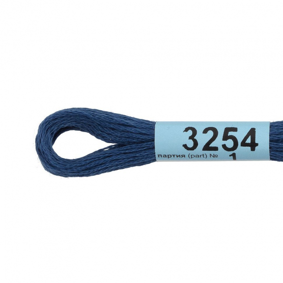 Нитки для вышивания Gamma мулине (3173-6115) 100% хлопок 24 x 8 м цв.3254 синий