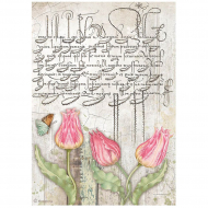 179994_Бумага рисовая "Romantic Garden House tulips"