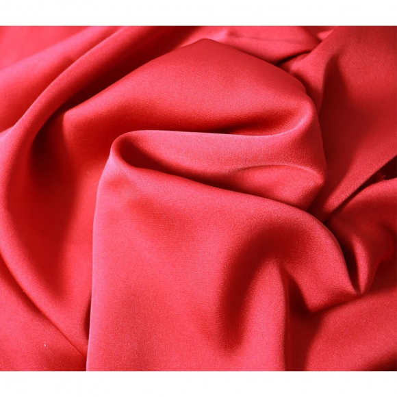 Ткань шелк Армани 89 г/м? 97% полиэстер, 3% спандекс шир.148 см арт.Р.11298.29 цв.29 красный уп.25м