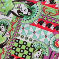 Ткань шелк Армани креп 90 г/м? 97% полиэстер, 3% лайкра шир.148 см арт.T.0266.5 цв.05 зеленый рул.25м