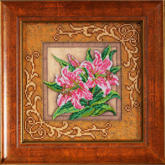 Набор для вышивания бисером КРОШЕ арт. В-410 Благоухающие лилии 20.5x20.5 см