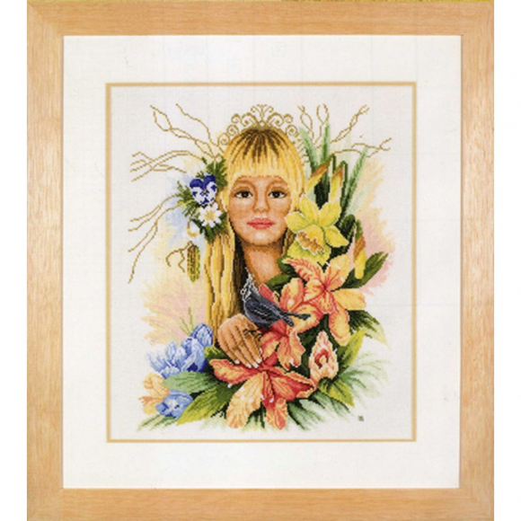 Набор для вышивания LANARTE арт.PN-0008223 Spring flower girl 34х40 см Набор для вышивания LANARTE арт.PN-0008223 Spring flower girl 34х40 см