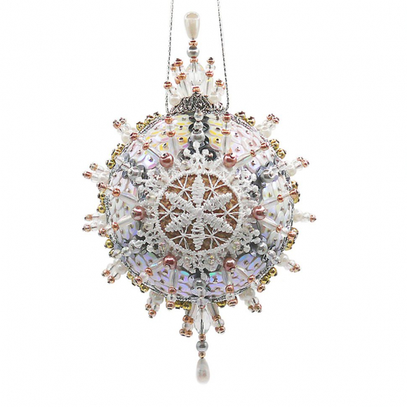 Набор для творчества - елочная игрушка "Снежинка" (белый радужный)