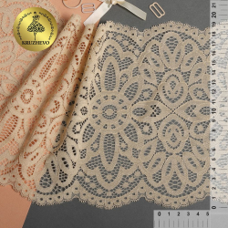 Кружево-стрейч KRUZHEVO арт.TBY.L1189 шир.195мм цв.126 бежевый уп.25м
