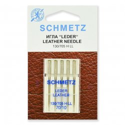 Иглы для бытовых швейных машин Schmetz для кожи 130/705H LL №70, уп.5 игл